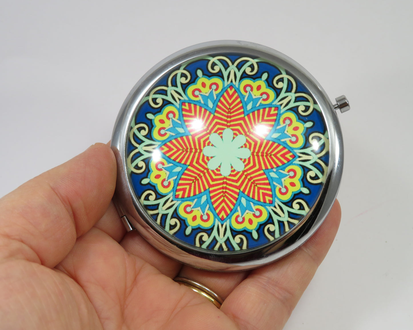 Pocket mirror - handmade pocket mirror - compact mirror - purse mirror - Make Up Pocket Mirror for Cosmetics (ESP11)