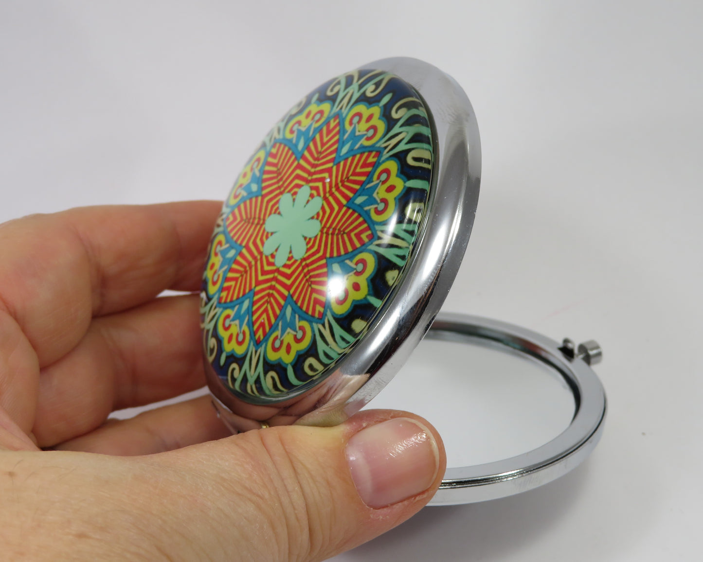 Pocket mirror - handmade pocket mirror - compact mirror - purse mirror - Make Up Pocket Mirror for Cosmetics (ESP11)