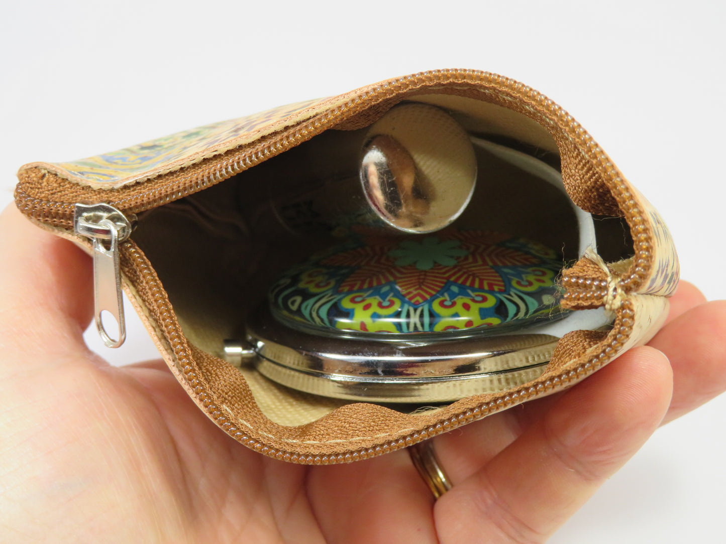 Pocket mirror - handmade pocket mirror - compact mirror - purse mirror - Make Up Pocket Mirror for Cosmetics (ESP11)