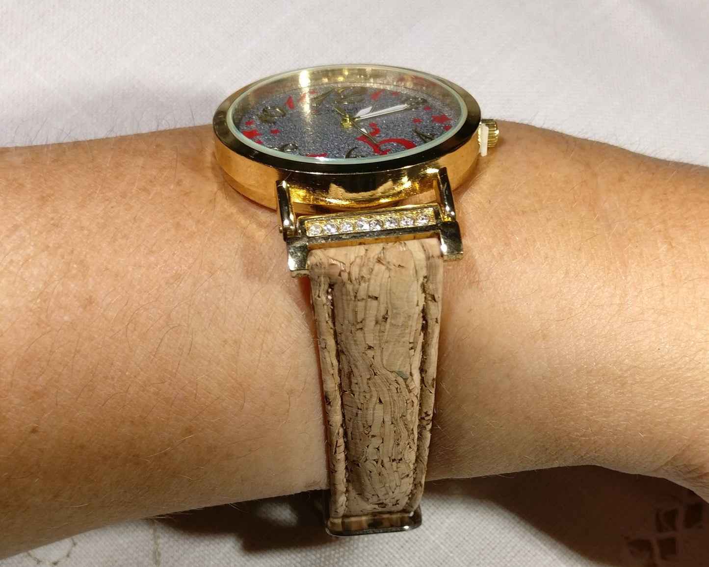 Cork watch collection, golden watch, cork watch, corkwatch, natural cork watch  (RE9)