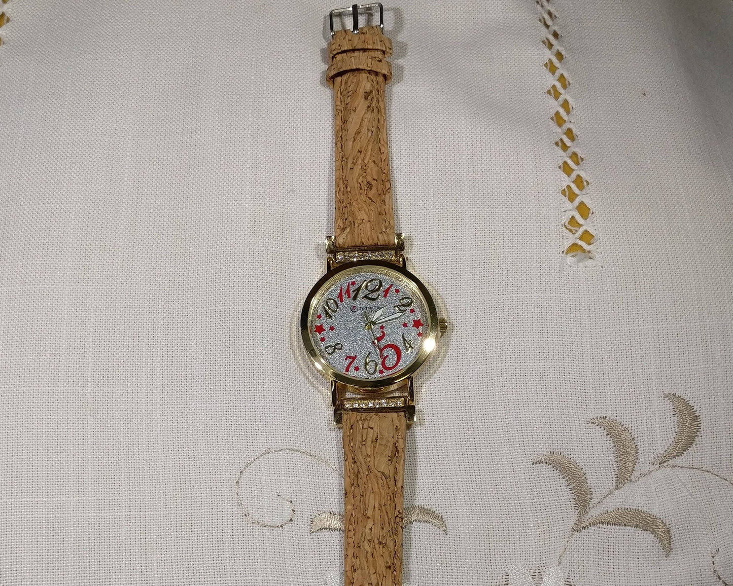 Cork watch collection, golden watch, cork watch, corkwatch, natural cork watch  (RE9)