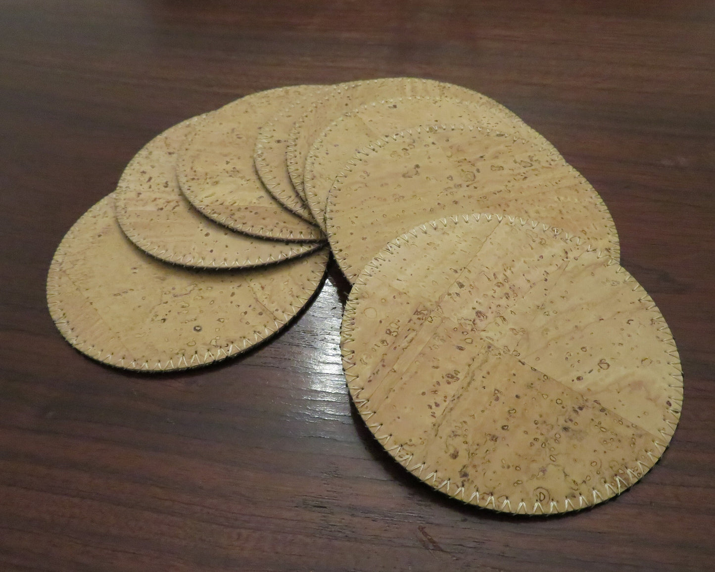 Cork Table Coaster - 2 pieces of Portuguese cork coasters - drink coasters - High Quality cork - vegan coaster (Base1)