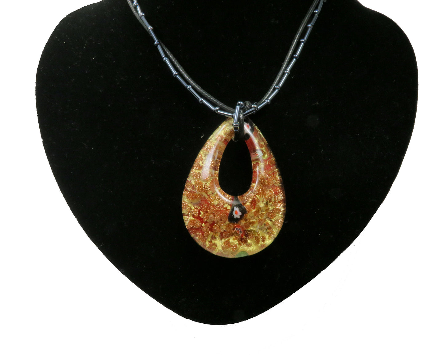 1 glass pendant - pendant for necklace (1 piece) (P36)