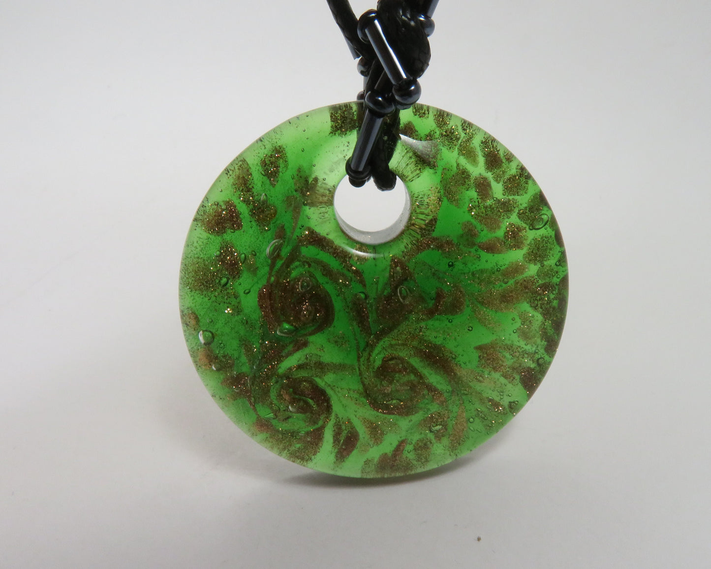 1 pendant decorated glass piece for necklace (1 piece) supplies pendant (P35)