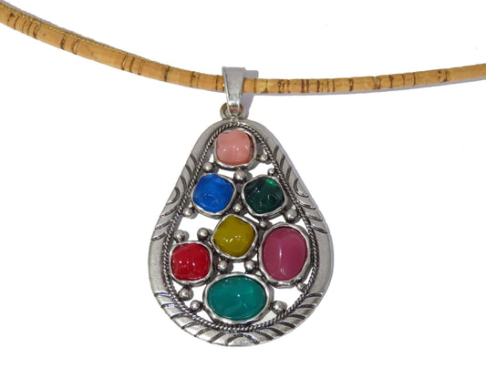 Zamak pendant decorated - silver and other colors - pendant for necklace (P42)