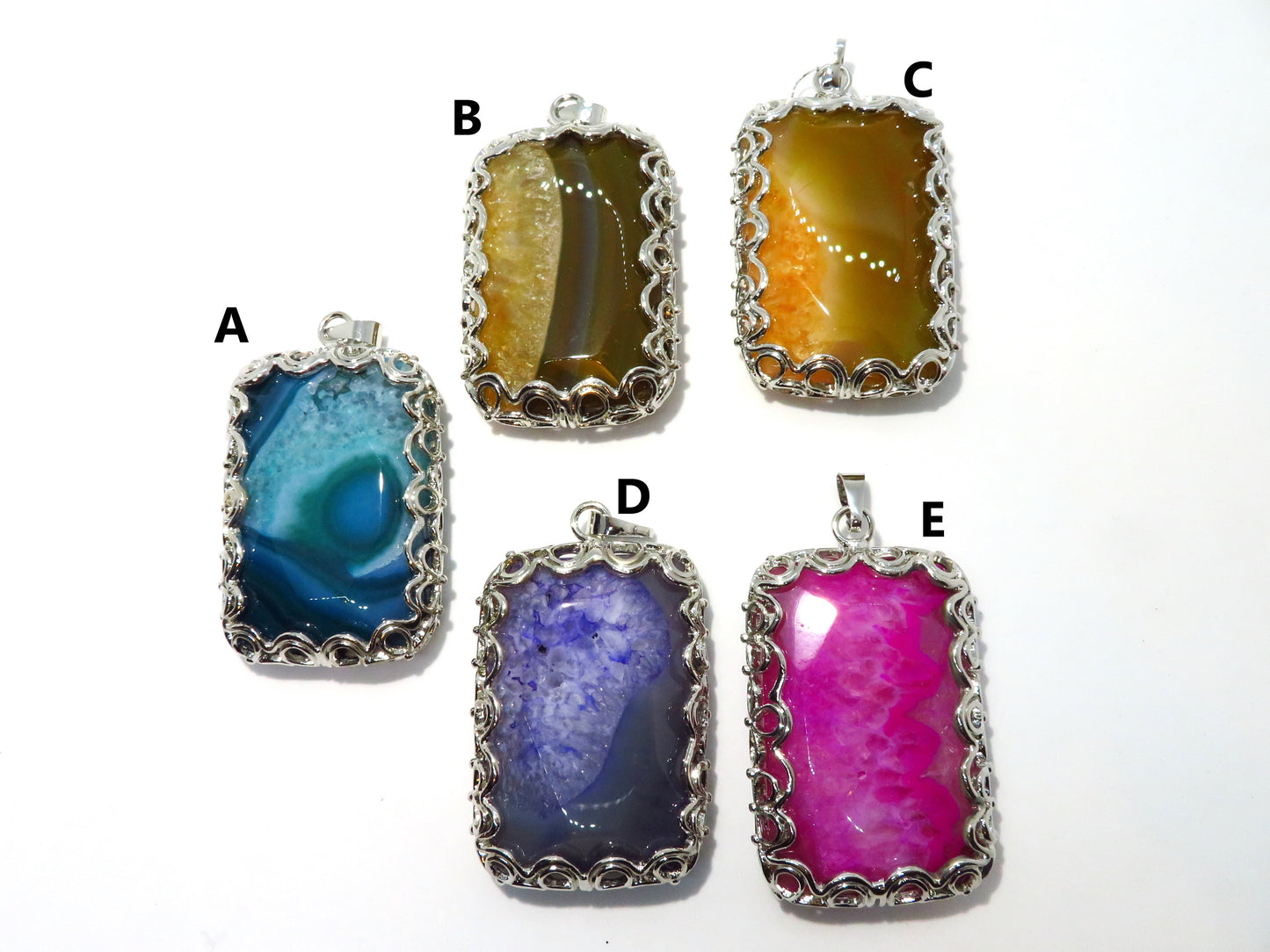 1 pendant decorated - Agate stone from Brazil pendant - pendant for necklace - supply - supplies - pendant (P58)