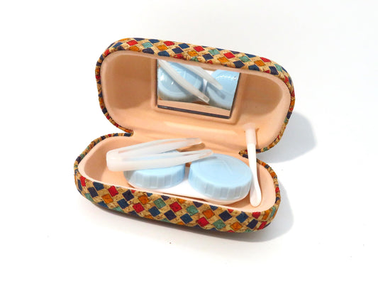 Cork contact lens case - lens organizer - travel contact lens case - portable contact lens case - eye lens case (Ref. BO354)